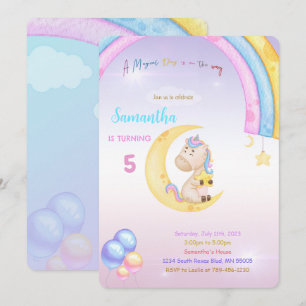 Invitación de cumpleaños de Rainbow Unicorn