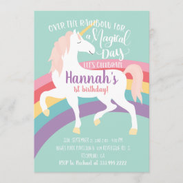Invitación de cumpleaños de Rainbow Unicorn