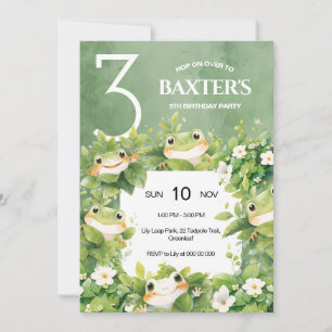 Invitación de cumpleaños de rana adorable