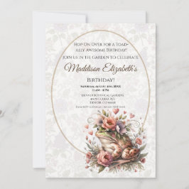 Invitación de cumpleaños de rana linda para amante