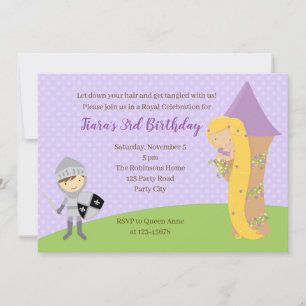 Invitación de cumpleaños de Rapunzel Gemelos de la