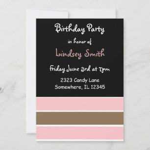 Invitación de cumpleaños de raya elegante