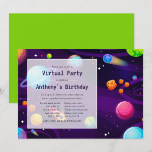 Invitación de cumpleaños de realidad virtual espac