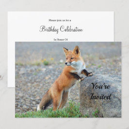 Invitación de cumpleaños de Red Fox