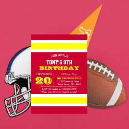 Invitación de cumpleaños de Red Gold y White Team