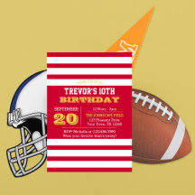 Invitación de cumpleaños de Red Gold y White Team