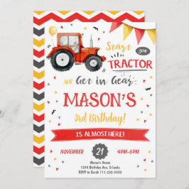 Invitación de cumpleaños de Red Tractor