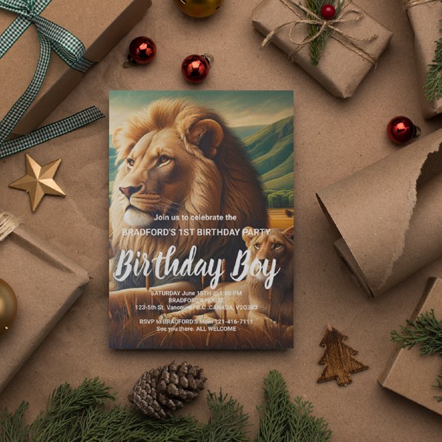Invitación de cumpleaños de Regal Lions Roaming (Subido por el creador)