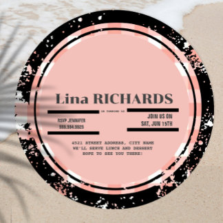 invitación de cumpleaños de registro rosa vintage