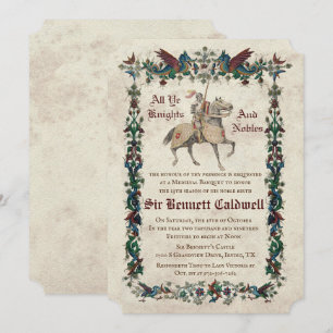 INVITACIÓN DE CUMPLEAÑOS DE RENACIMIENTO MEDIEVAL 
