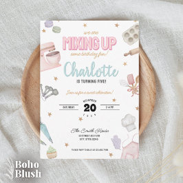 Invitación de Cumpleaños de Repostería con Acuarel