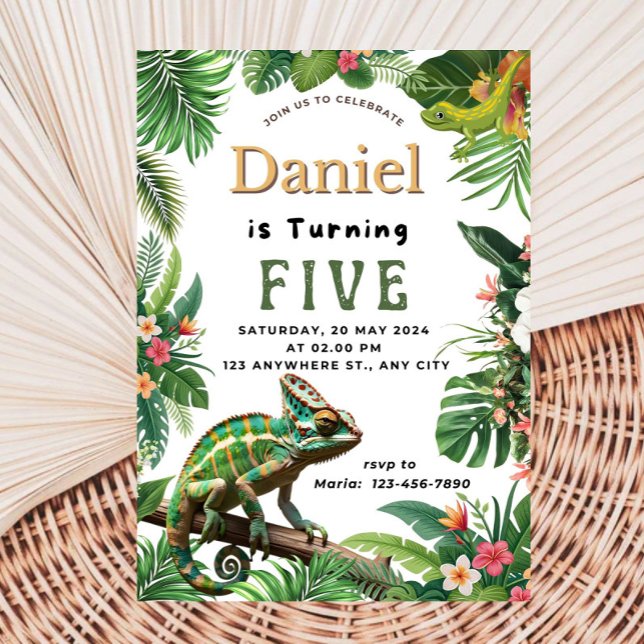 Invitación de cumpleaños de Reptile (Subido por el creador)