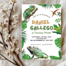 Invitación de cumpleaños de Reptile