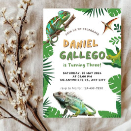 Invitación de cumpleaños de Reptile