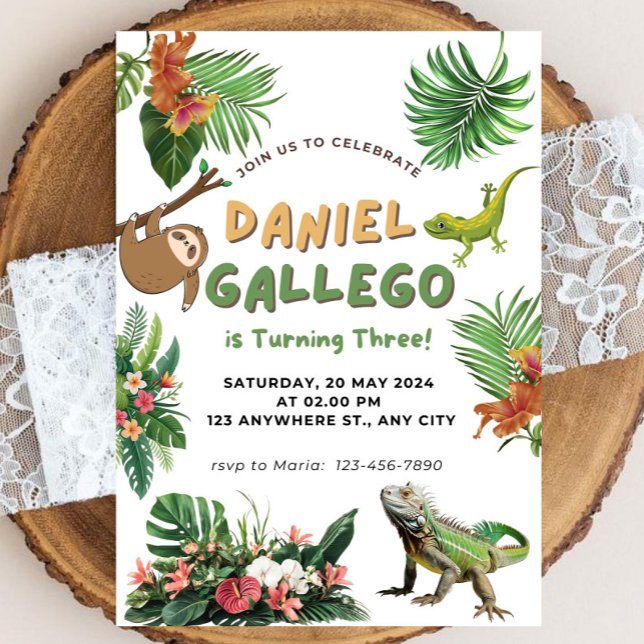 Invitación de cumpleaños de Reptile (Subido por el creador)