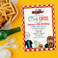 Invitación de cumpleaños de restaurante retro de l