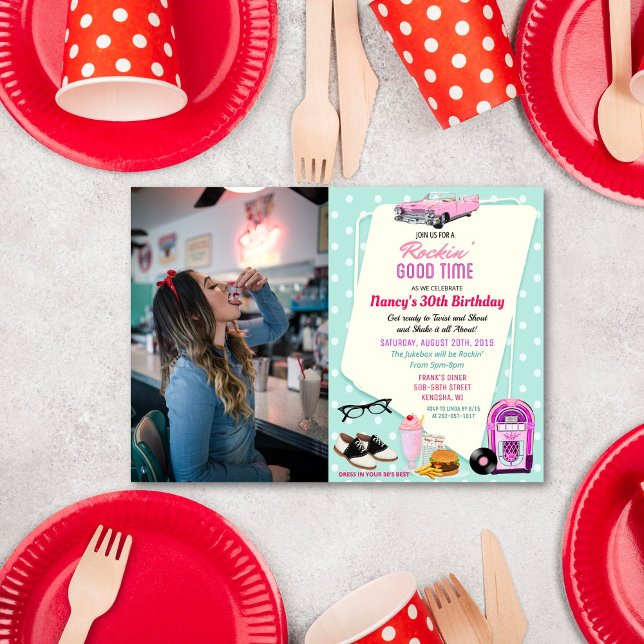 Invitación de cumpleaños de restaurante retro de l (Subido por el creador)