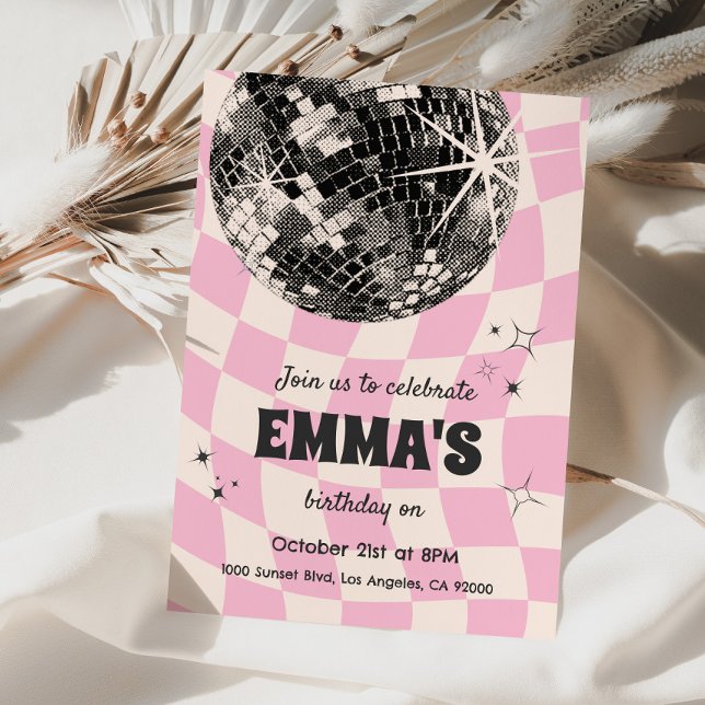 Invitación de cumpleaños de Retro Disco Ball (Subido por el creador)