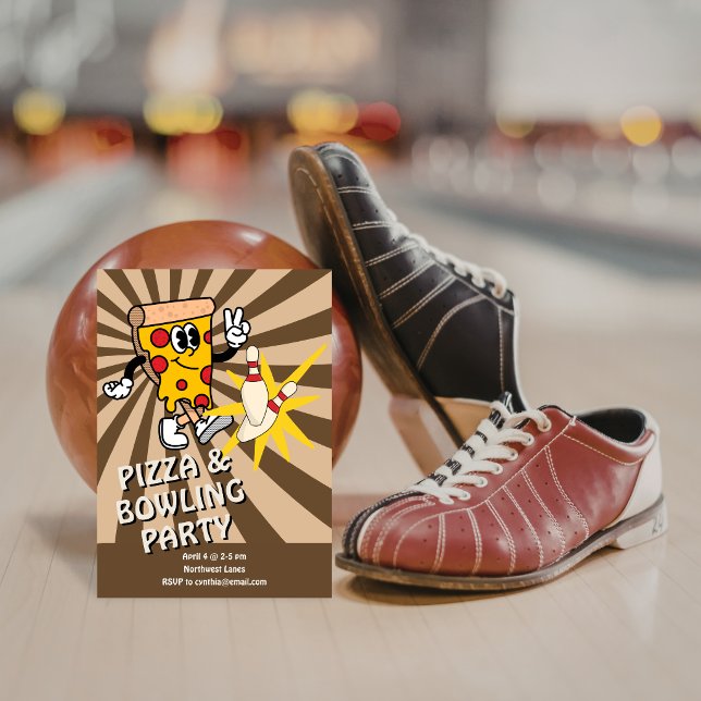 Invitación de cumpleaños de Retro Pizza y bolos (Subido por el creador)