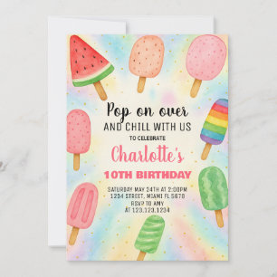 Invitación de cumpleaños de Retro Popsicle
