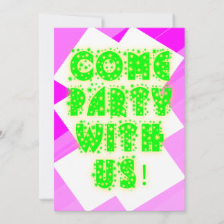 Invitación de cumpleaños de Retro Sparkle Neon
