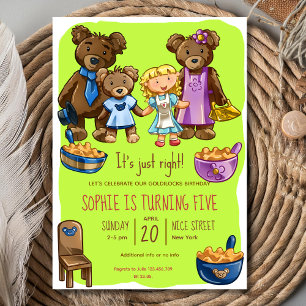 Invitación de cumpleaños de Ricitos de Oro