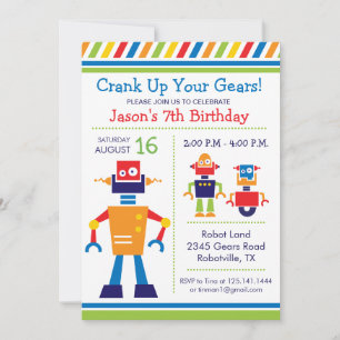 Invitación de cumpleaños de robot