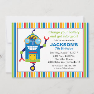 Invitación de cumpleaños de robot