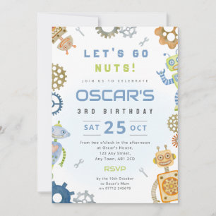 Invitación de cumpleaños de Robot Boy