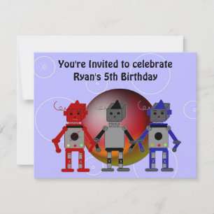 Invitación de cumpleaños de robots geniales