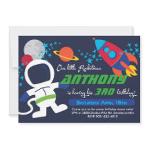Invitación de cumpleaños de Rocketman 5x7