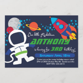 Invitación de cumpleaños de Rocketman 5x7