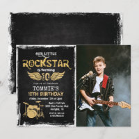 Invitación de cumpleaños de rockstar para cualquie
