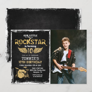 Invitación de cumpleaños de rockstar para cualquie