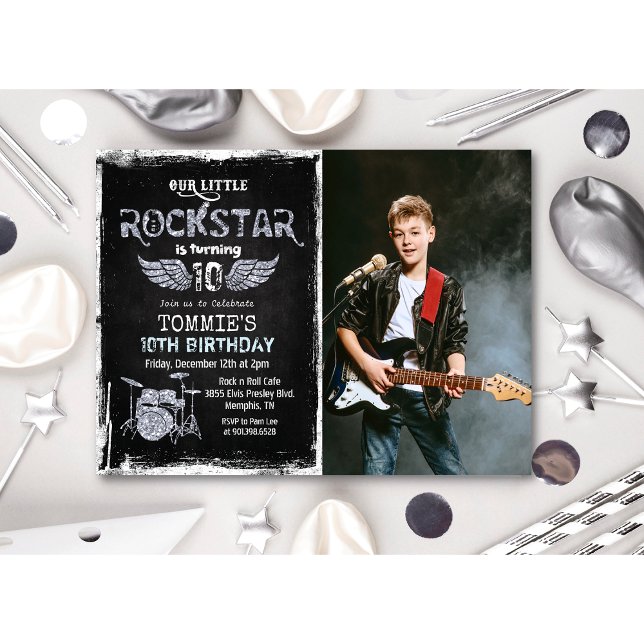 Invitación de cumpleaños de rockstar para cualquie (Subido por el creador)