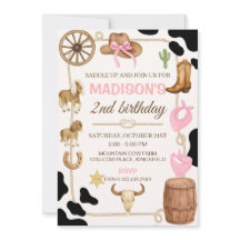 Invitación de cumpleaños de Rodeo Cowgirl editable