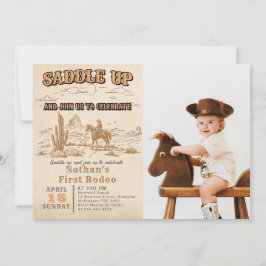 Invitación de cumpleaños de rodeo vintage occident