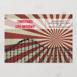 Invitación de cumpleaños de Roller Coaster Park