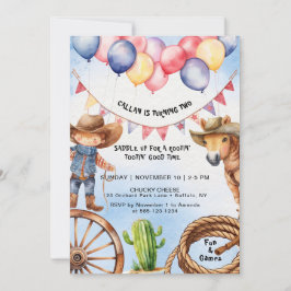 Invitación de cumpleaños de Rootin' Tootin' Good T