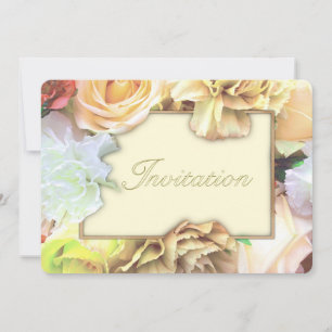 Invitación de cumpleaños de rosa amarilla pálida