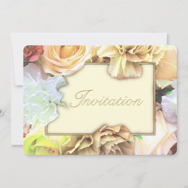 Invitación de cumpleaños de rosa amarilla pálida (Anverso)