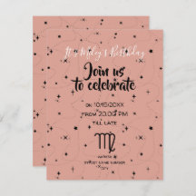 invitación de cumpleaños de rosa de virgo celestia