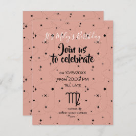 invitación de cumpleaños de rosa de virgo celestia