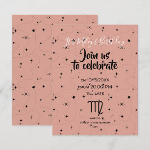 invitación de cumpleaños de rosa de virgo celestia