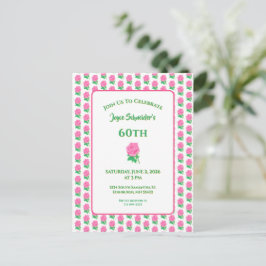 Invitación de cumpleaños de rosa rosa