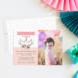 Invitación de cumpleaños de Rosas y Fiestas