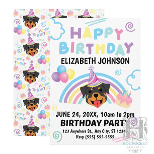 Invitación de cumpleaños de Rottweiler
