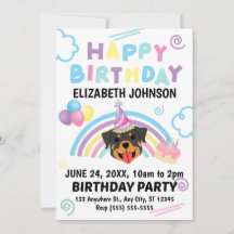 Invitación de cumpleaños de Rottweiler