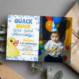 Invitación de cumpleaños de Rubber Ducky
