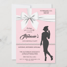 Invitación de cumpleaños de Rubor Pink Elegant Tif